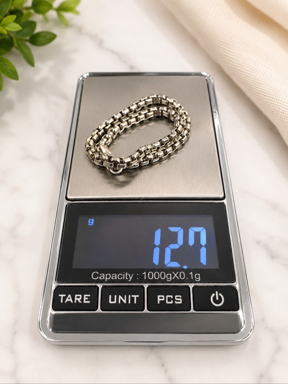 David Yurman 8 Inches Silver Box Chain Bracelet
